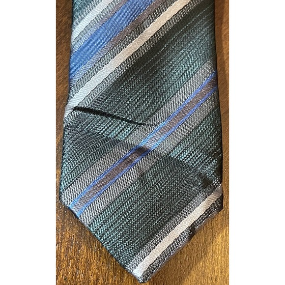 Puccini Green Blue Hand Made 100% Polyester Men’s Neck Tie Made In China - Picture 6 of 9